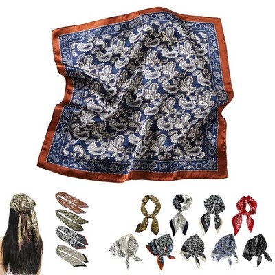 Square Satin Head Scarf(Ocean)
