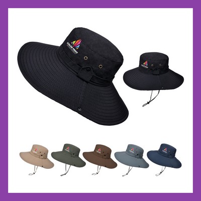 Wide Brim UV Protection Sun Bucket Hat